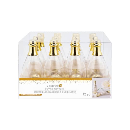 Clear & Gold Favor Bottles, 12ct. by Celebrate It™